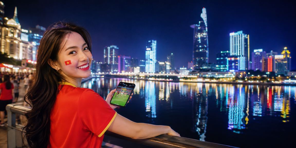 Người dùng tại TP.HCM theo dõi kèo bóng đá trực tuyến trên điện thoại với giao diện tiếng Việt